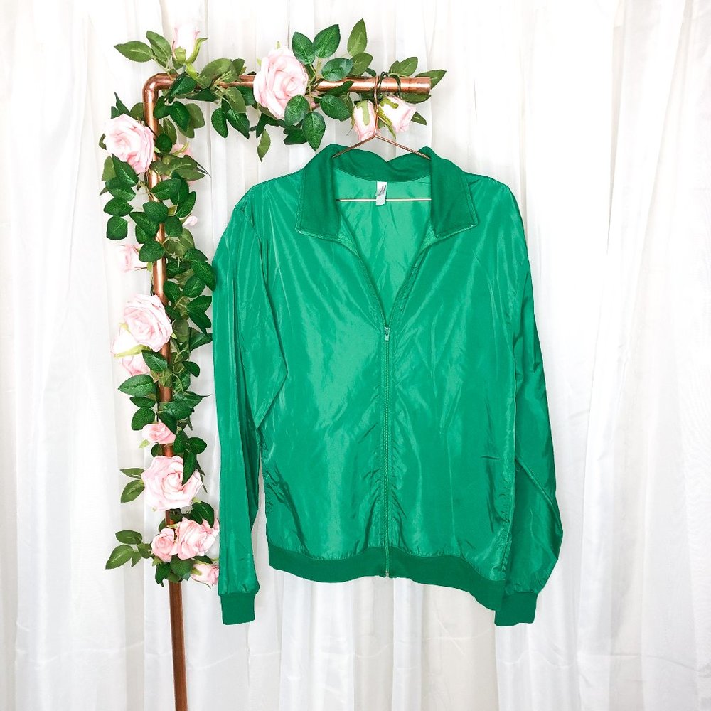 3/$30 American Apparel Green Nylon Windbreaker